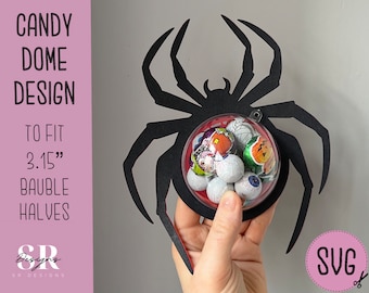 Halloween candy dome Svg. Spider candy dome svg. Chocolate holder svg. Halloween candy holder. Candy holder. Halloween candy holder.