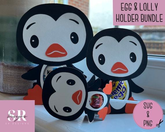 Penguin Egg & Lolly Holder Bundle. Egg Holder Svg. Penguin -  Norway