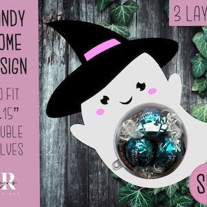 Halloween candy dome Svg. Ghost candy dome svg. Chocolate holder svg. Halloween candy holder. Candy holder. Halloween candy holder.