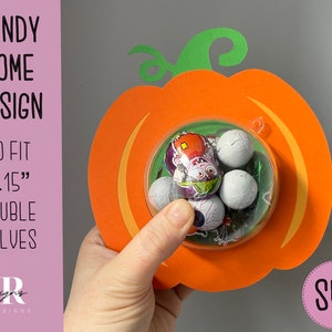 Halloween candy dome Svg. Pumpkin candy dome svg. Chocolate holder svg. Halloween candy holder. Candy holder. Halloween candy holder.