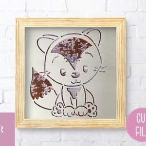 Cute Fox card cut file. SVG. Nursery decor.