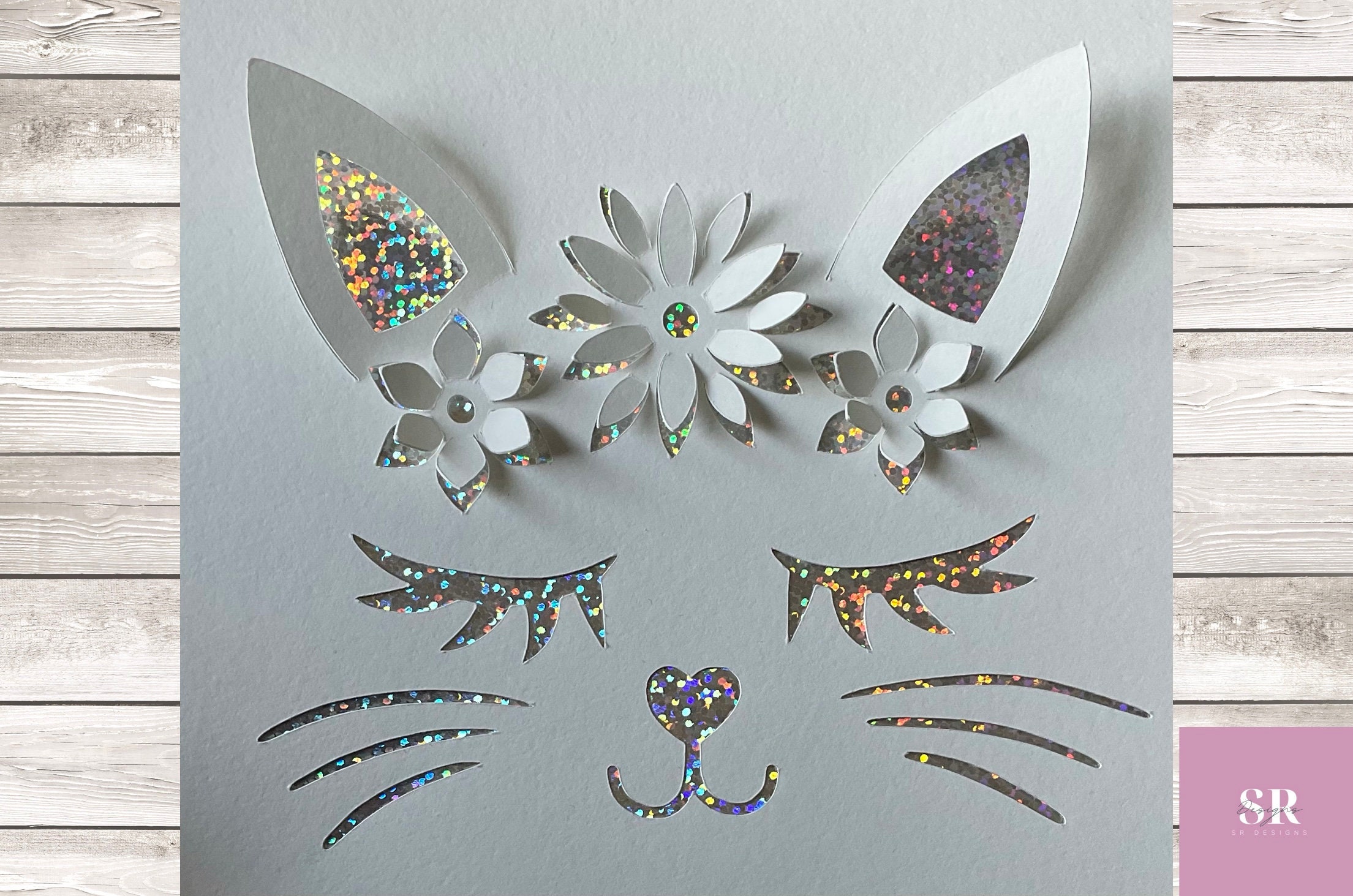 SVG: pop Up/ 3D Floral Cat. Cat Svg. 3d Cat. Pop up Cat Svg. - Etsy UK