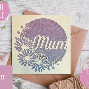 SVG: Mama kaart. Bloemenmoeder kaart svg. Mama svg. Moederdagkaart svg. Papier snijden. Kaarten maken. .SVG.