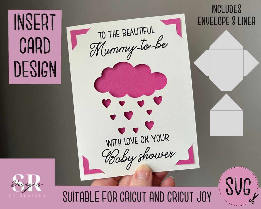 SVG: Baby Shower Insert Card. Cricut Joy Friendly. Draw and Cut Card ...