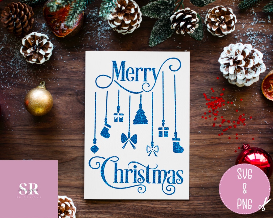 SVG: Christmas Card. Christmas Card Svg. Merry Christmas Svg. Cricut