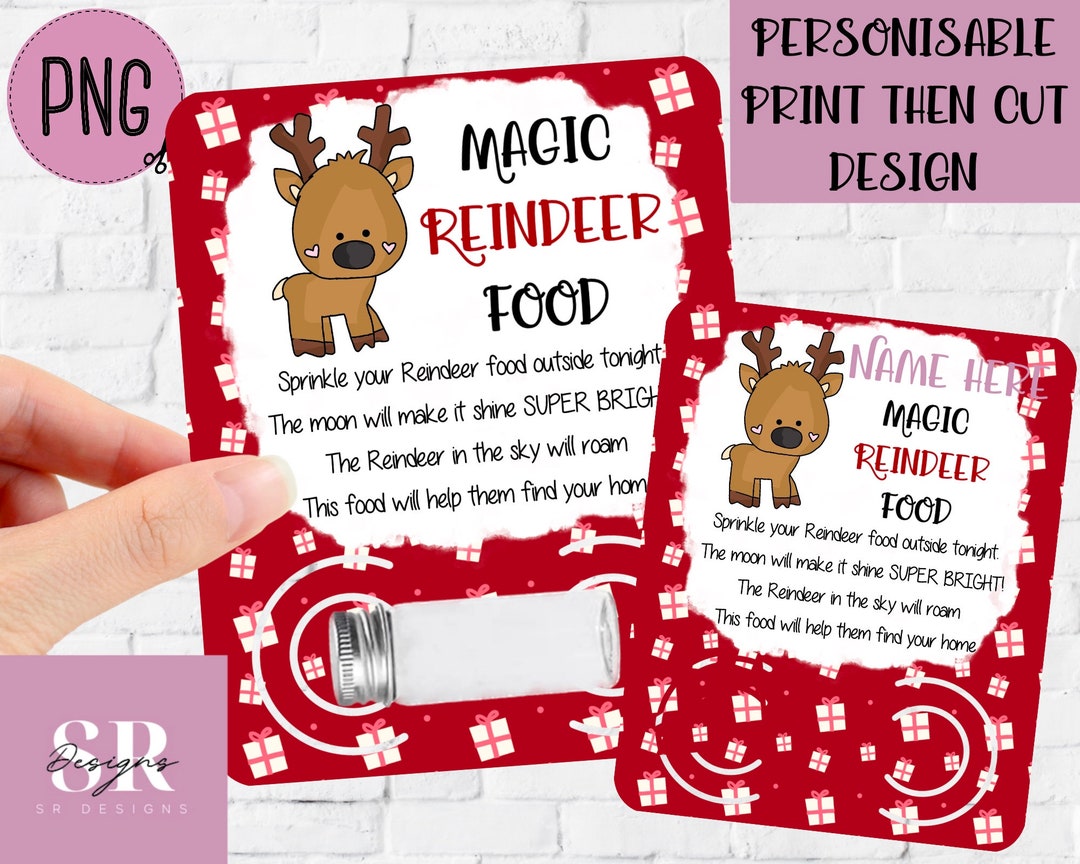 PNG: Reindeer Food Card. Reindeer Food Holder. Reindeer Card PNG. Christmas Card Png. Printable ...