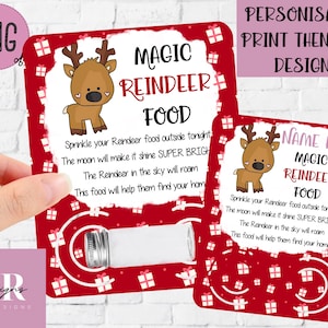 PNG : carte de nourriture pour renne. Support à nourriture pour renne. Carte de renne PNG. Carte de Noël png. Noël imprimable PNG. Imprimez puis découpez le motif