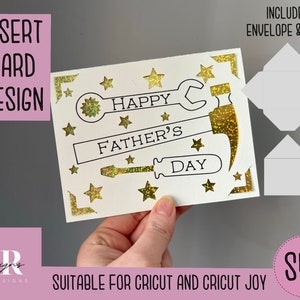 SVG: Vaderdag insteekkaart. Cricut Vreugde vriendelijk. Teken en knip kaartontwerp. Envelop sjabloon inbegrepen. Cricut Joy Vaderdag kaart SVG