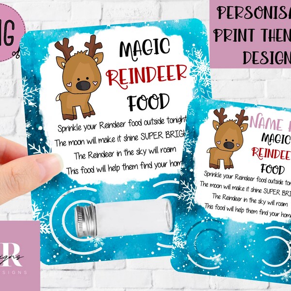 PNG: Reindeer Food Card. Reindeer Food Holder. Reindeer Card PNG. Christmas Card png. Printable Christmas PNG. Print then cut design