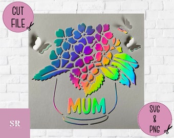 SVG: 3D/ ‘pop up’ Mother’s Day card. Happy Mother’s Day. 3D Mother’s Day svg.  Pop up card. Pop up flowers. 3D butterfly. SVG/PNG