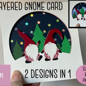 SVG: Layered Gnome cut file. 3D Gonk svg. Layered gnome svg. Christmas Gnome svg. Christmas Gonk svg. Layered Christmas gnome. SVG. PNG.