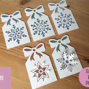 SVG: 'pop up'/ 3D Christmas Gift Tag bundel. Papier snijden. Pop-up SVG. 3D SVG. Kerstcadeau tag. Sjabloon voor cadeautags. Gift tag cut bestand.