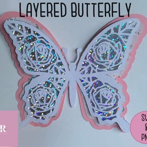 Paper Butterfly SVG cut file. 3D butterfly. Butterfly paper cut template. Floral butterfly svg/png/Jpeg/pdf