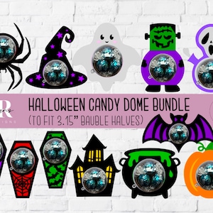 Halloween Candy Dome bundel Svg. Chocolade houder svg. Bundel met Halloween-snoepjeshouder. Snoephouder. Halloween-snoephouder.