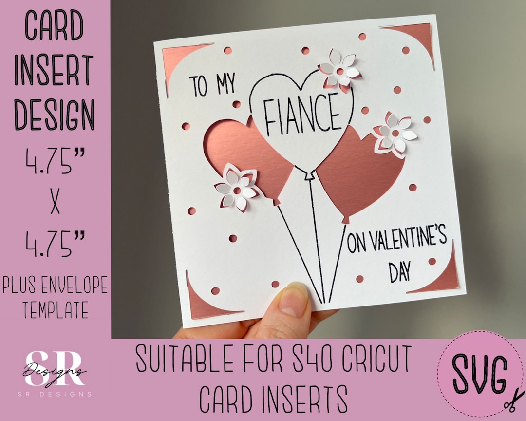 SVG: Fiancé Valentines Insert Card. Cricut S40 Insert Card. Fiancé ...