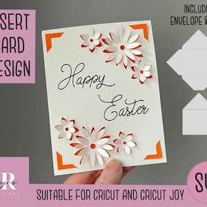SVG: Easter insert card. Cricut Joy friendly. Draw and cut card design. Envelope template included. Cricut Joy Easter card SVG