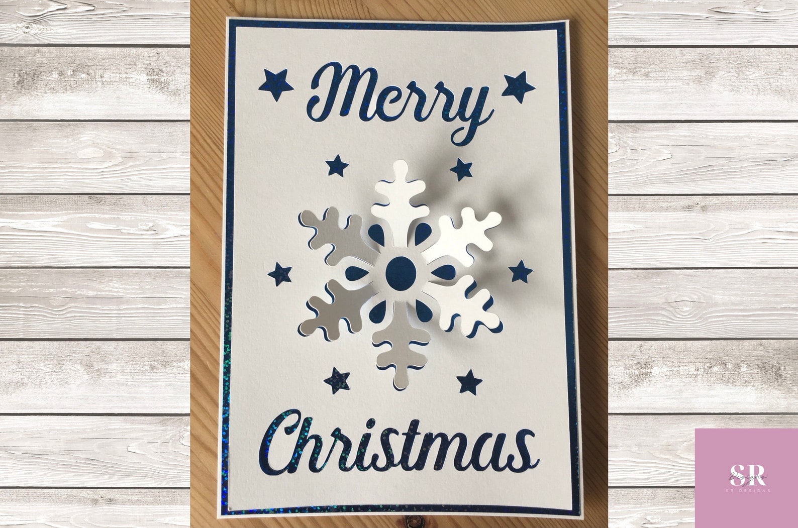 SVG 3D/ pop up Christmas card. Snowflake card. Merry Etsy
