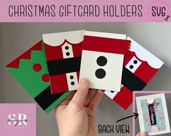 SVG: Christmas giftcard holder bundle. Christmas Giftcard holder. Cricut Joy friendly. Money holder svg. Christmas card svg. Giftcard svg.