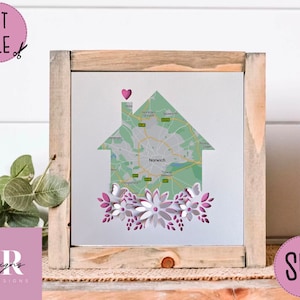 SVG: 'pop up'/ 3D New Home Karte. Digitaler Download. Scherenschnitt. Neue Heimat Karte svg. Home sweet home svg. Florale Pop Ups. Pop up svg.
