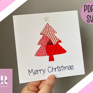 Christmas Tree Iris Folding Pattern Template Bundle PDF & SVG ...