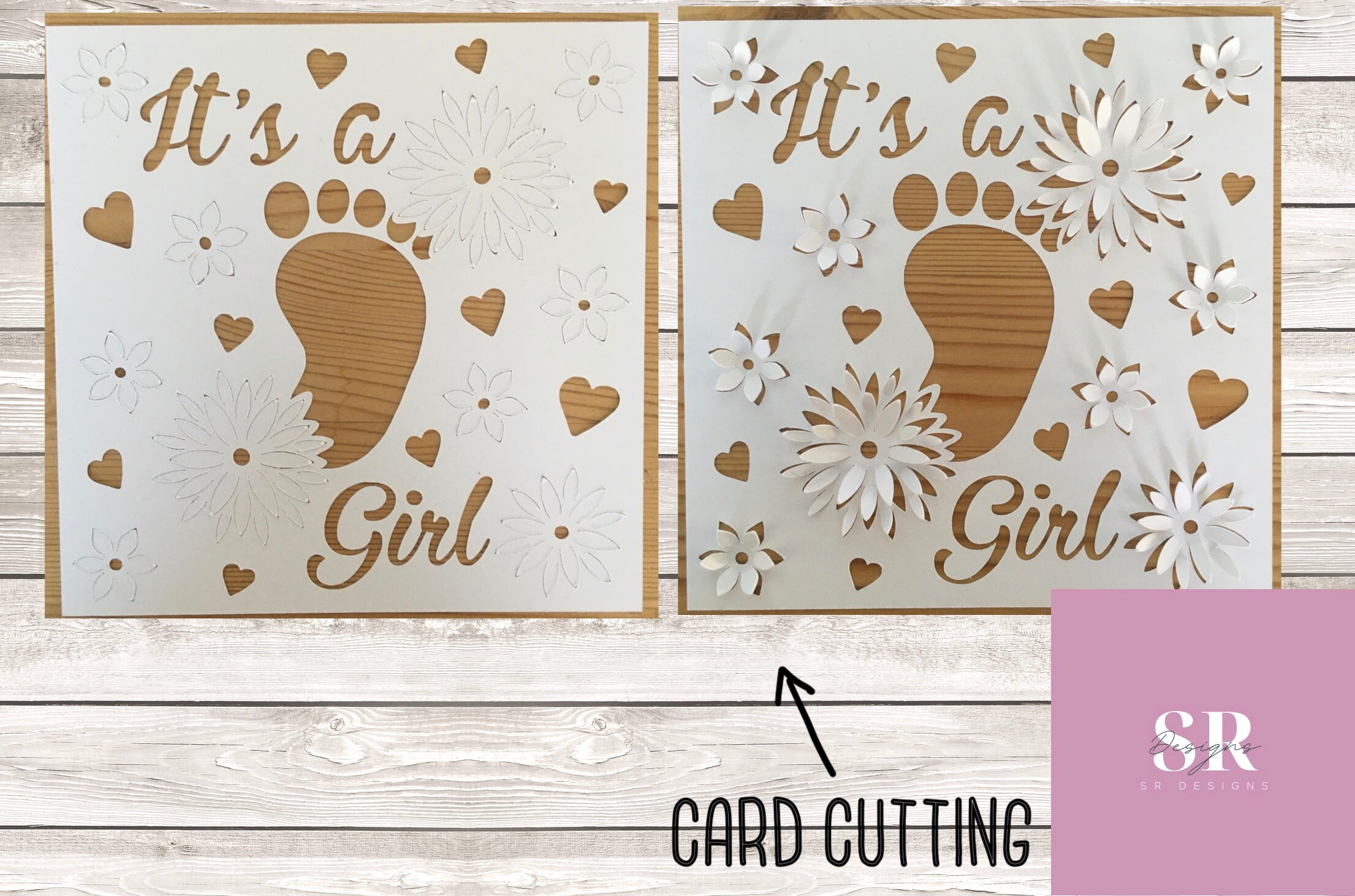 SVG: ‘it’s a Girl’ 3d/pop up Cut File. Baby Announcement. Baby Shower ...