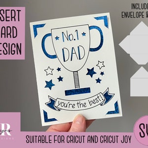 SVG: Fathers day insert card. Cricut Joy friendly. Draw and cut card design. Envelope template included. Cricut Joy Birthday card SVG