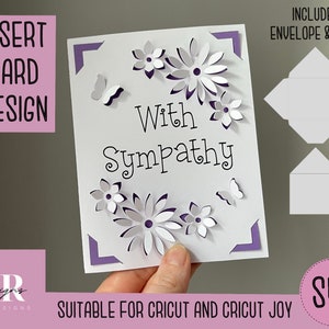 SVG: Con tarjeta de inserción de simpatía. Cricut Alegría amigable. Dibuja y corta el diseño de la tarjeta. Plantilla de sobre incluida. Tarjeta de simpatía Cricut Joy SVG