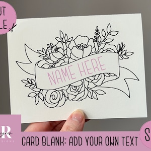 SVG: Bloemenkaart blanco kaart. Cricut Vreugde vriendelijk. Teken en knip kaartontwerp. Envelop sjabloon inbegrepen. Cricut Joy kaart Blank SVG