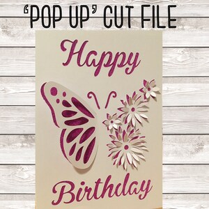 Download SVG: 3D/ pop up Butterfly Birthday card digital download ...