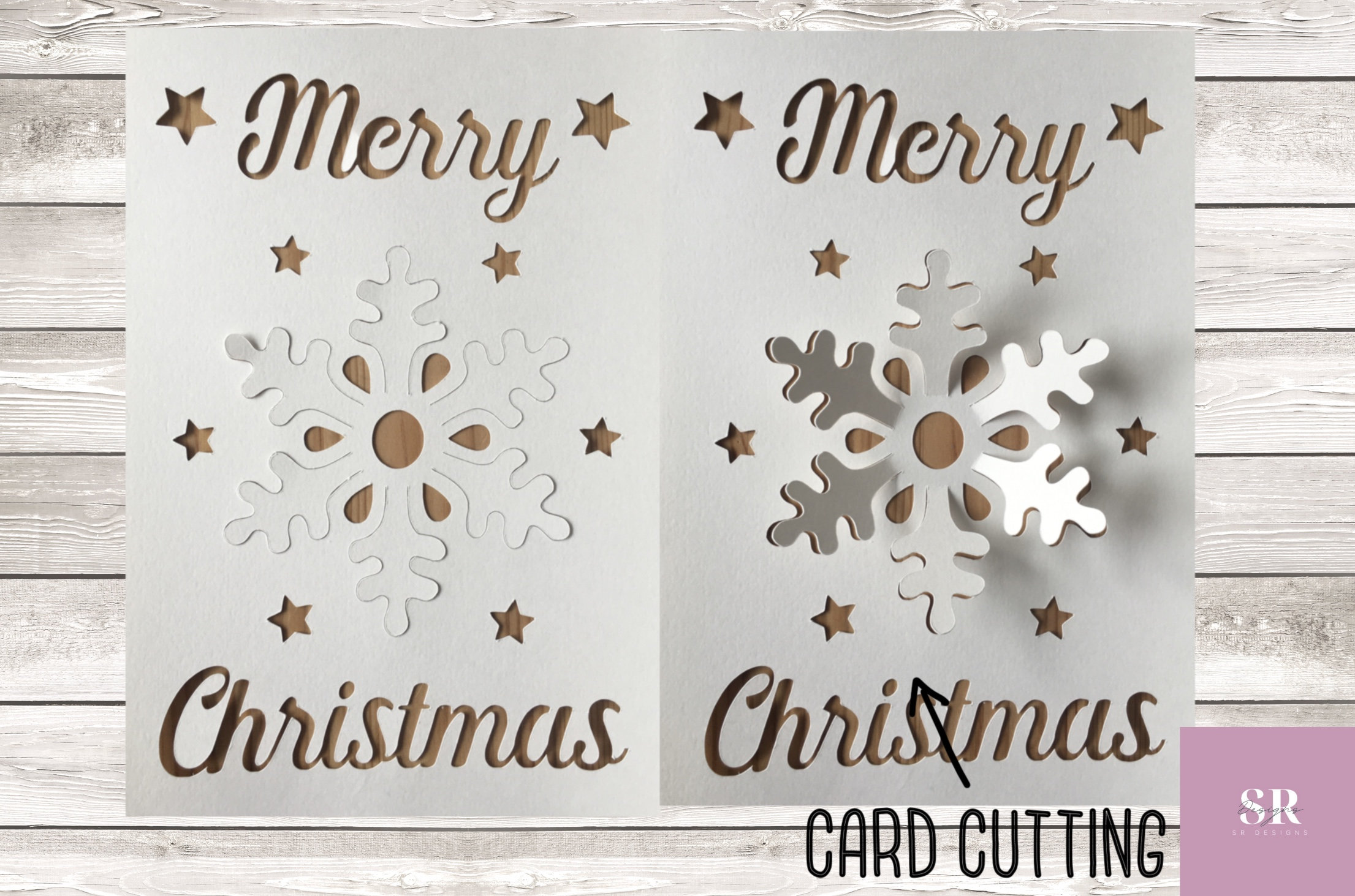 Svg 3d pop up christmas card digital download merry