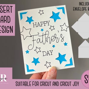 SVG: Fathers day insert card. Cricut Joy friendly. Draw and cut card design. Envelope template included. Cricut Joy Father’s Day card SVG