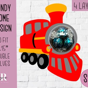 Tren candy dome svg. Soporte de chocolate svg. Soporte de caramelo de tren. Tren Candy Dome. Favor del partido. Diseño de cúpula de caramelo de tren