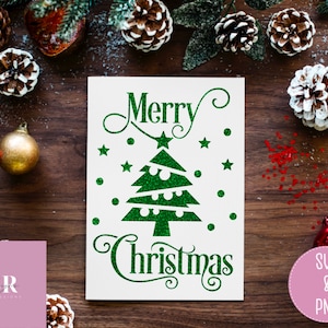 SVG : Carte de Noël. Carte de Noël svg. Joyeux Noël svg. Carte Cricut svg. Desire police de Noël. Carte d’arbre de Noël svg.