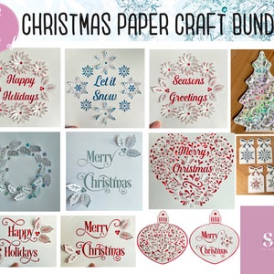SVG: ‘pop up’/ 3D Christmas Paper craft Bundle. Christmas svg. Christmas card svg. Paper cutting. Christmas svg bundle. Pop up SVG. 3D SVG.