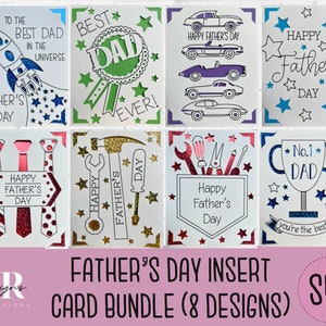 SVG: Vaderdag insteekkaart bundel. Cricut Joy-vriendelijk. Teken en knip kaartontwerp. Envelopsjabloon inbegrepen. Cricut Joy Vaderdagkaart