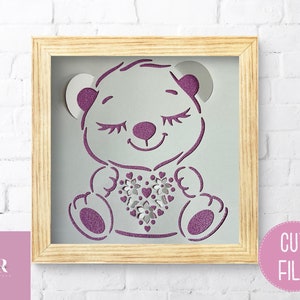 SVG : Ours en peluche 3D. 3d Teddy svg. Pop up papillon svg. Ours en peluche file coupée. Fleurs éclatantes. Fleurs 3D. SVG. Papouasie-Nouvelle-Guinée.