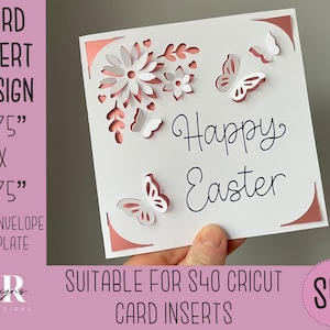 SVG: Carte d’insertion de Pâques. Carte d’insertion Cricut S40. Carte de Pâques svg. Modèle de carte de Pâques et enveloppe.