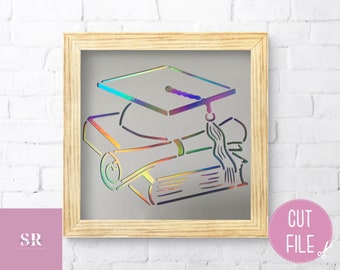 SVG: Graduation cap. Digital download. Paper cutting. Graduation cut file.