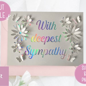 SVG: 3D/ 'Pop up' Mit Sympathiekarte. Pop up Trauerfall Karte Pop up Schmetterlinge. Trauerfall Karte svg. Pop up svg. SVG/PNG.