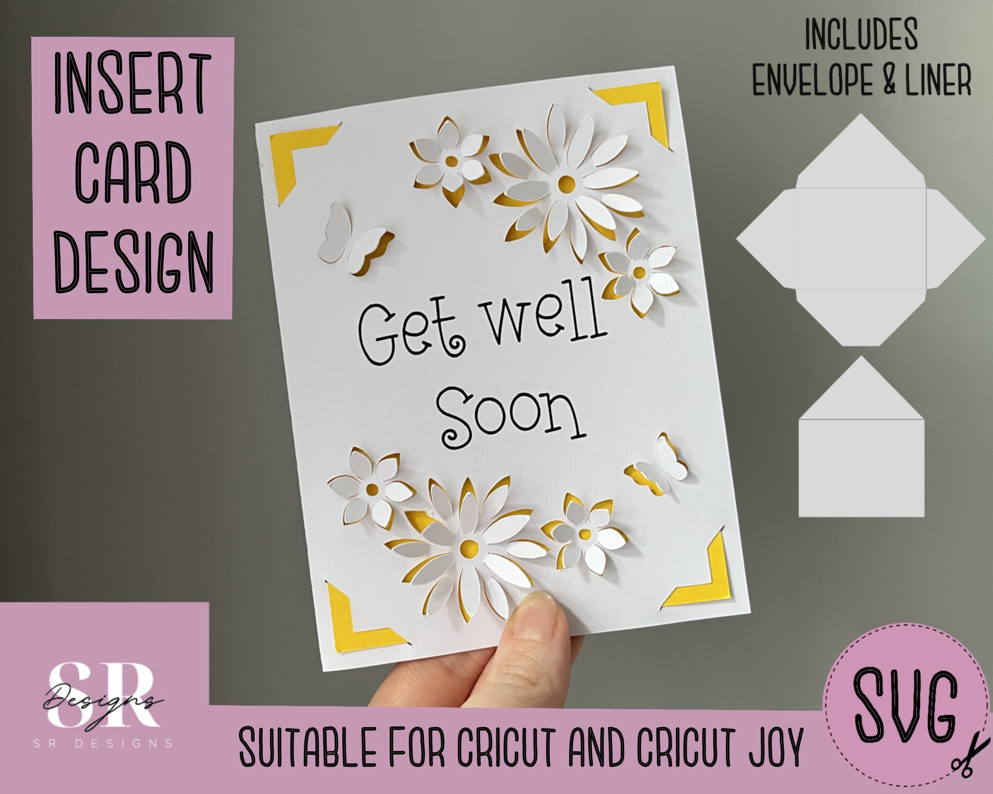 SVG: Get Well Insert Card. Cricut Joy Friendly. Draw and Cut - Etsy ...