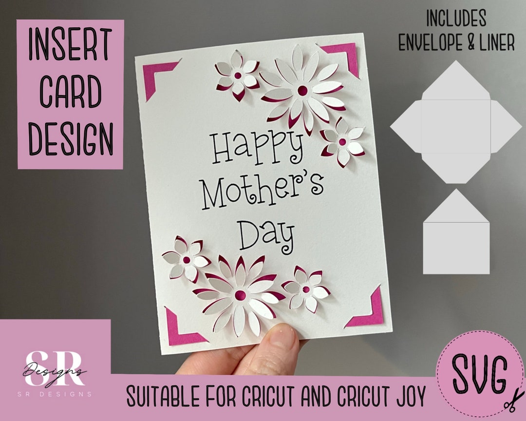 SVG: Mother’s Day Insert Card. Cricut Joy Friendly. Draw and Cut Card ...