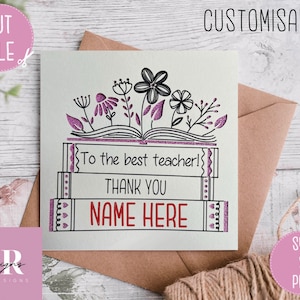 SVG: Danke Lehrerkarte. Digitaler Download. Scherenschnitt. Personalisierbare Lehrerkarte. Lehrer-Wertschätzung. Plotterkarte SVG.