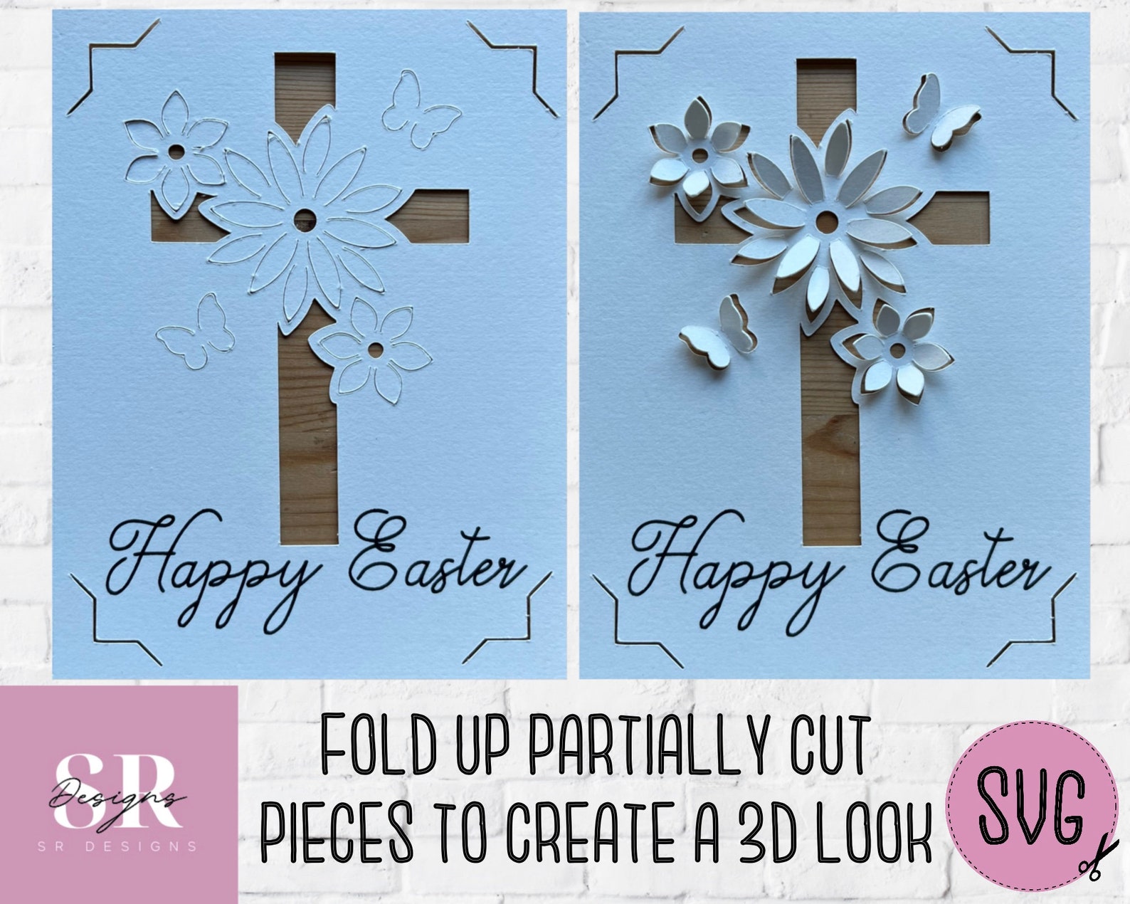 SVG: 3D Easter Insert Card. Cricut Joy Friendly. Draw and Cut - Etsy