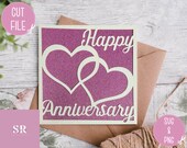 SVG: Happy anniversary card. Celebration. Wedding svg. Anniversary card svg. Heart links svg.