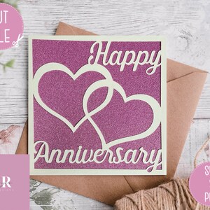 SVG : Bonne carte anniversaire. Fête. Mariage svg. Carte anniversaire svg. Liens cardiaques svg.