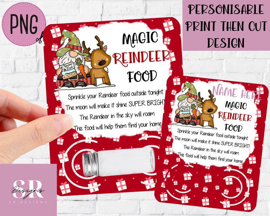 PNG: Reindeer Food Card. Reindeer Food Holder. Reindeer Card PNG. Christmas Card Png. Printable ...