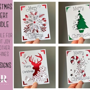 SVG: 3D Christmas insert Card Bundle. Christmas svg. Christmas card svg. Paper cutting. Christmas card svg bundle. 3D SVG.