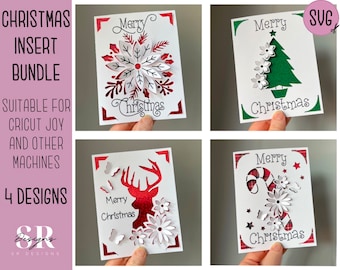 SVG: 3D Christmas insert Card Bundle. Christmas svg. Christmas card svg. Paper cutting. Christmas card svg bundle. 3D SVG.