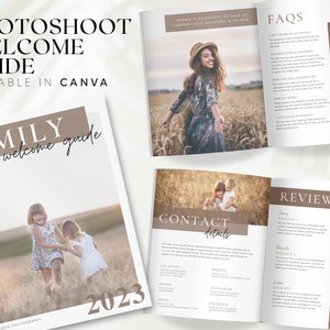 Editable Family Photoshoot Welcome Guide, Photography Pricing Book, Gender Reveal Photoshoot Brochure, Editable Photography Client Book BB73