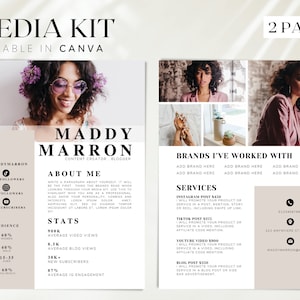 Instagram Media Kit, 2 Page influencer rates sheet, Blogger Resume sheet, Tik Tok influencer, YouTube Media kit, Influencer Press Kit, BB54